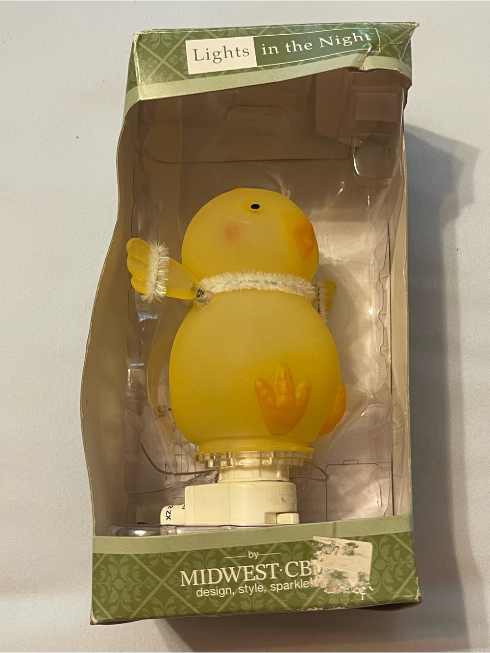 Vintage Avon Easter Chick Frosted Glass Night light